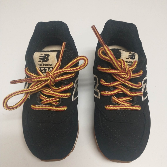 Black New Balance 574 sneakerssize 7 toddler lace up - Picture 1 of 7